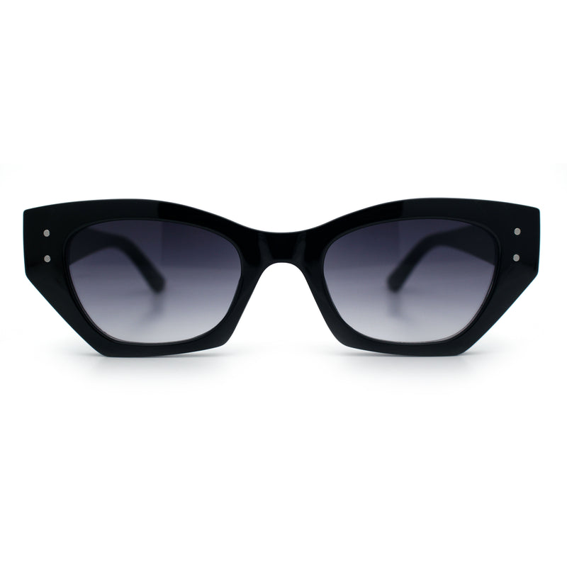 Womens Mod Fashion Rectangular Cat Eye Thick Temple Designer Sunglasses