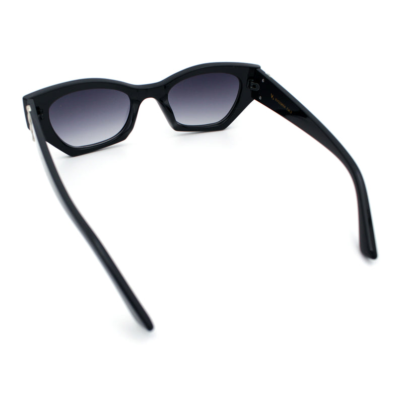 Womens Mod Fashion Rectangular Cat Eye Thick Temple Designer Sunglasses