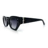 Womens Mod Fashion Rectangular Cat Eye Thick Temple Designer Sunglasses