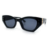Womens Mod Fashion Rectangular Cat Eye Thick Temple Designer Sunglasses