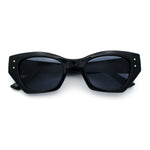 Womens Mod Fashion Rectangular Cat Eye Thick Temple Designer Sunglasses