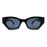 Womens Mod Fashion Rectangular Cat Eye Thick Temple Designer Sunglasses