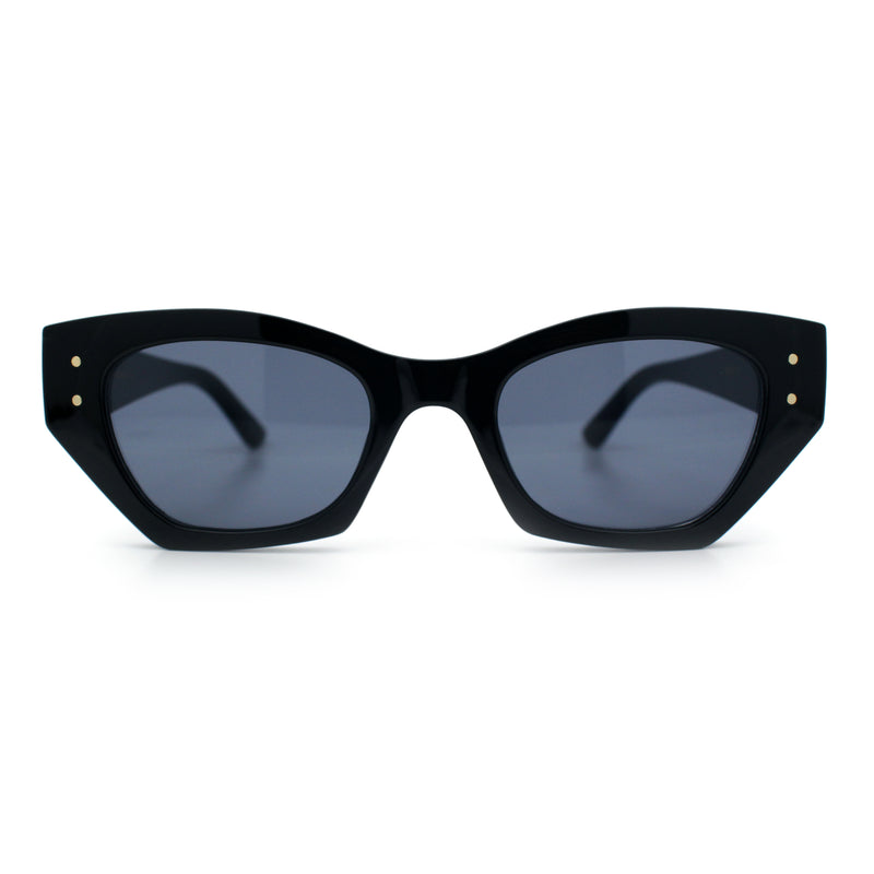 Womens Mod Fashion Rectangular Cat Eye Thick Temple Designer Sunglasses
