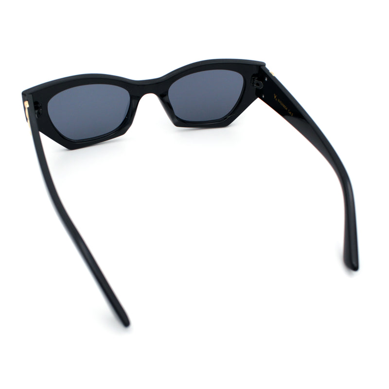Womens Mod Fashion Rectangular Cat Eye Thick Temple Designer Sunglasses