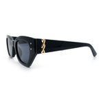 Womens Mod Fashion Rectangular Cat Eye Thick Temple Designer Sunglasses