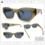 Womens Mod Fashion Rectangular Cat Eye Thick Temple Designer Sunglasses