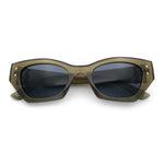 Womens Mod Fashion Rectangular Cat Eye Thick Temple Designer Sunglasses