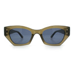 Womens Mod Fashion Rectangular Cat Eye Thick Temple Designer Sunglasses