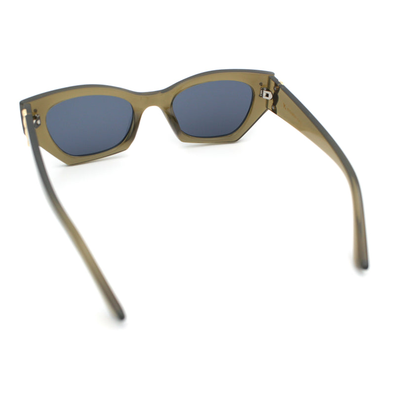 Womens Mod Fashion Rectangular Cat Eye Thick Temple Designer Sunglasses