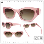 Womens Mod Fashion Rectangular Cat Eye Thick Temple Designer Sunglasses
