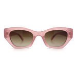 Womens Mod Fashion Rectangular Cat Eye Thick Temple Designer Sunglasses