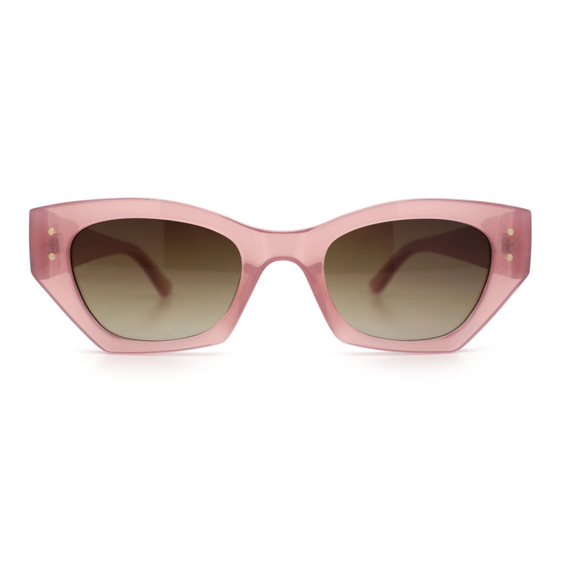 Womens Mod Fashion Rectangular Cat Eye Thick Temple Designer Sunglasses