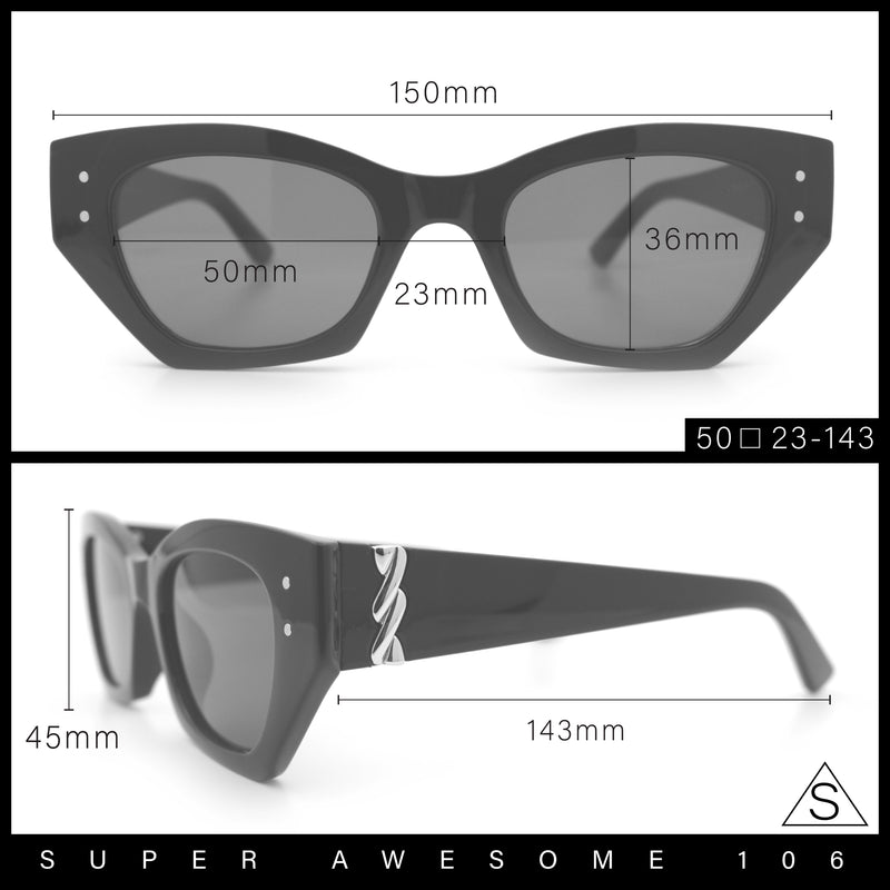 Womens Mod Fashion Rectangular Cat Eye Thick Temple Designer Sunglasses