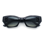 Womens Mod Fashion Rectangular Cat Eye Thick Temple Designer Sunglasses