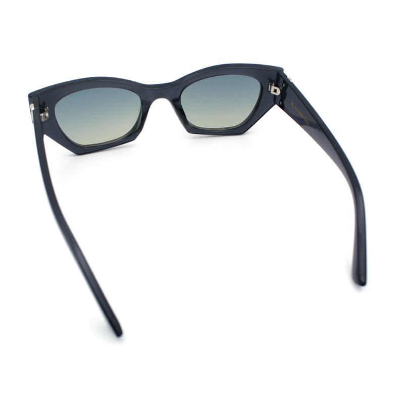 Womens Mod Fashion Rectangular Cat Eye Thick Temple Designer Sunglasses