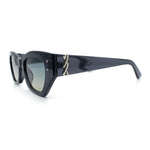 Womens Mod Fashion Rectangular Cat Eye Thick Temple Designer Sunglasses
