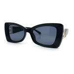 Womens Bow Tie Shape Beveled Thick Plastic Mod Designer Fashion Sunglasses