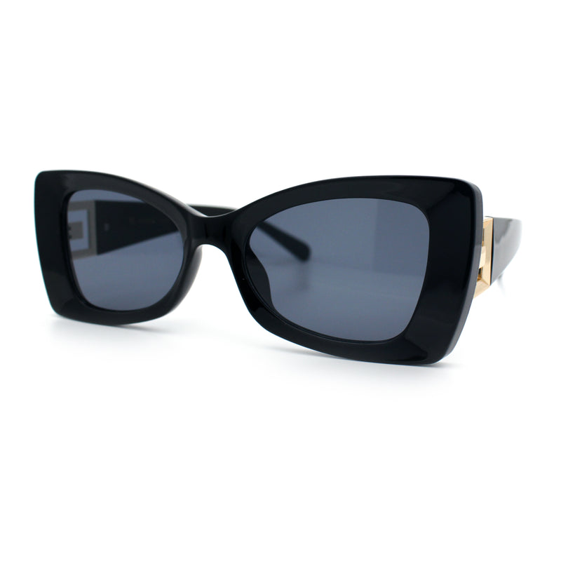 Womens Bow Tie Shape Beveled Thick Plastic Mod Designer Fashion Sunglasses