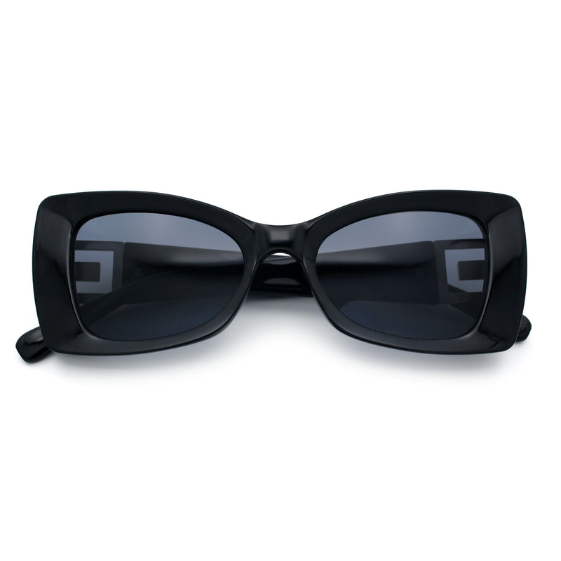 Womens Bow Tie Shape Beveled Thick Plastic Mod Designer Fashion Sunglasses