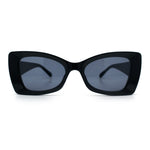 Womens Bow Tie Shape Beveled Thick Plastic Mod Designer Fashion Sunglasses