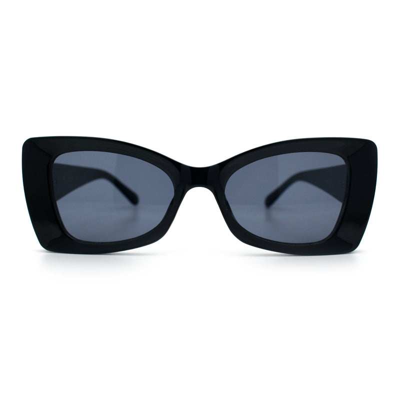 Womens Bow Tie Shape Beveled Thick Plastic Mod Designer Fashion Sunglasses