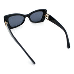 Womens Bow Tie Shape Beveled Thick Plastic Mod Designer Fashion Sunglasses