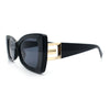 Womens Bow Tie Shape Beveled Thick Plastic Mod Designer Fashion Sunglasses