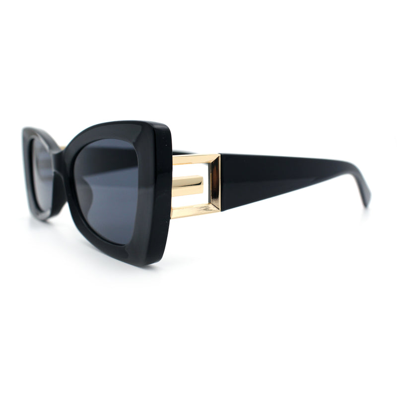 Womens Bow Tie Shape Beveled Thick Plastic Mod Designer Fashion Sunglasses