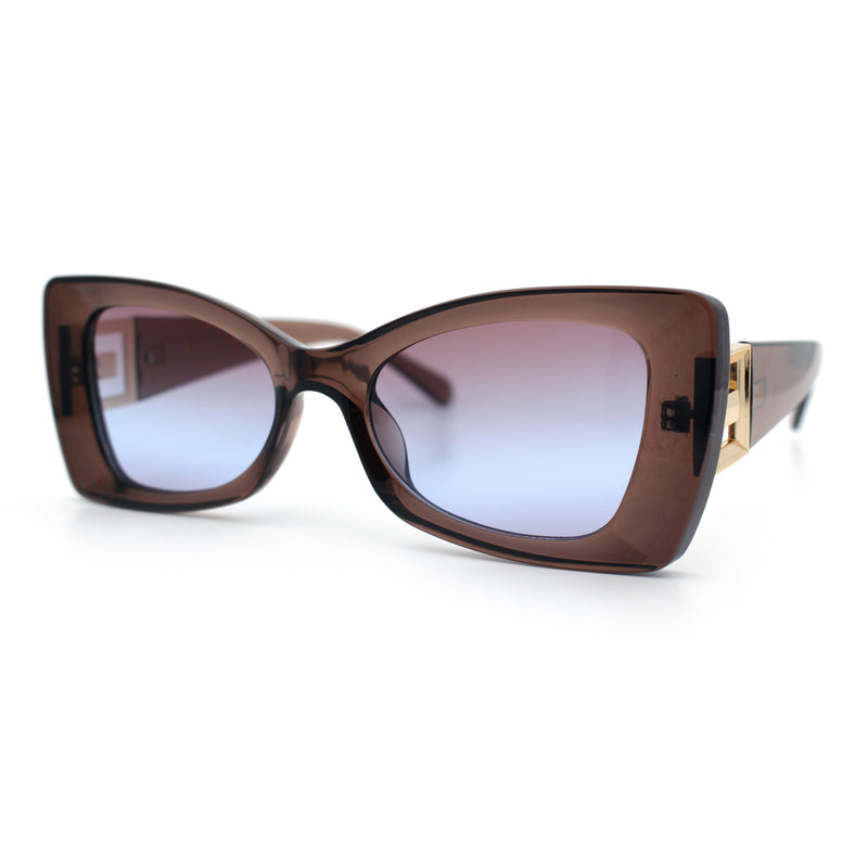 Womens Bow Tie Shape Beveled Thick Plastic Mod Designer Fashion Sunglasses