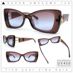 Womens Bow Tie Shape Beveled Thick Plastic Mod Designer Fashion Sunglasses