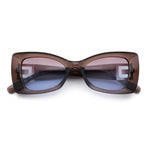 Womens Bow Tie Shape Beveled Thick Plastic Mod Designer Fashion Sunglasses