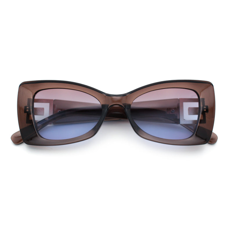 Womens Bow Tie Shape Beveled Thick Plastic Mod Designer Fashion Sunglasses