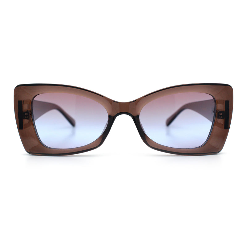 Womens Bow Tie Shape Beveled Thick Plastic Mod Designer Fashion Sunglasses