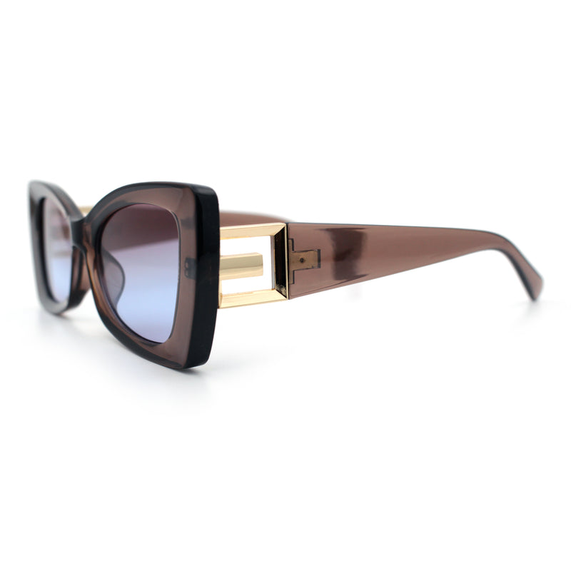 Womens Bow Tie Shape Beveled Thick Plastic Mod Designer Fashion Sunglasses