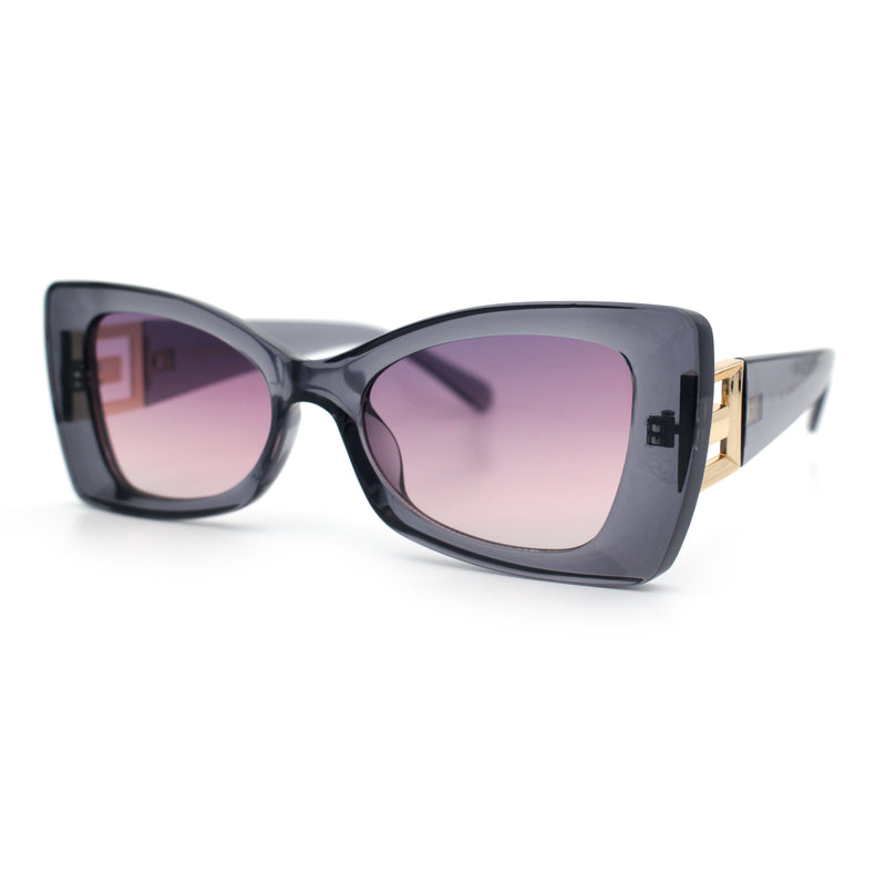 Womens Bow Tie Shape Beveled Thick Plastic Mod Designer Fashion Sunglasses