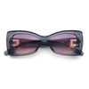 Womens Bow Tie Shape Beveled Thick Plastic Mod Designer Fashion Sunglasses