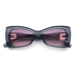 Womens Bow Tie Shape Beveled Thick Plastic Mod Designer Fashion Sunglasses