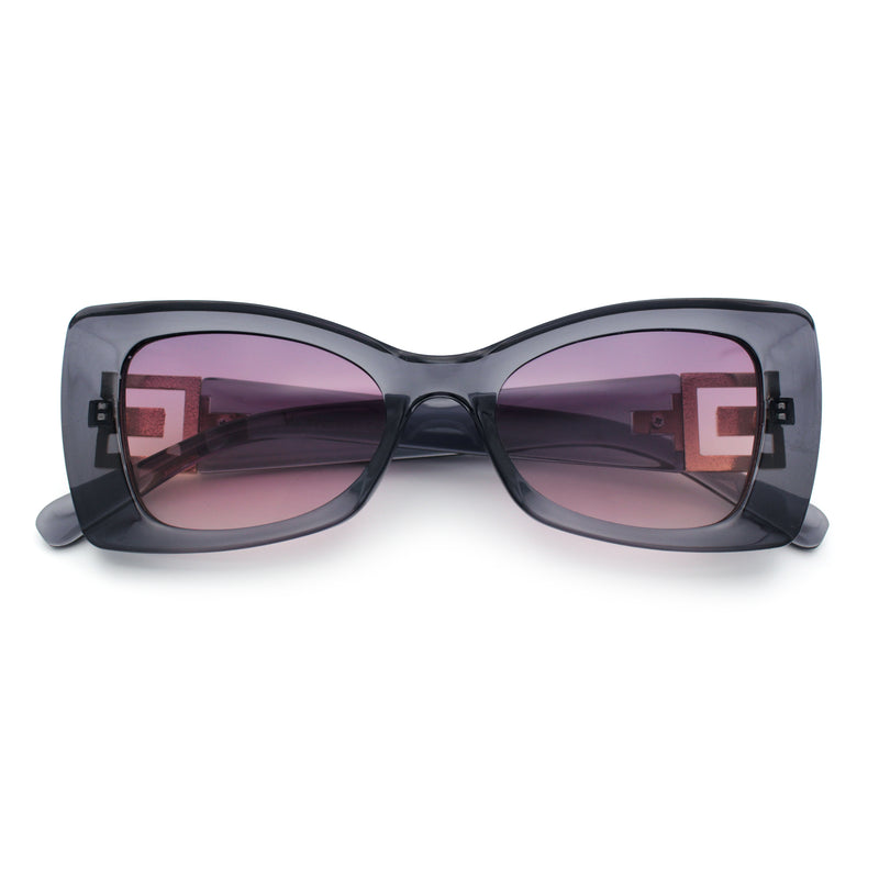 Womens Bow Tie Shape Beveled Thick Plastic Mod Designer Fashion Sunglasses