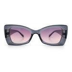 Womens Bow Tie Shape Beveled Thick Plastic Mod Designer Fashion Sunglasses