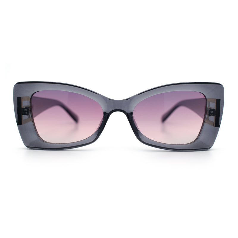 Womens Bow Tie Shape Beveled Thick Plastic Mod Designer Fashion Sunglasses