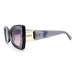 Womens Bow Tie Shape Beveled Thick Plastic Mod Designer Fashion Sunglasses
