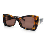 Womens Bow Tie Shape Beveled Thick Plastic Mod Designer Fashion Sunglasses