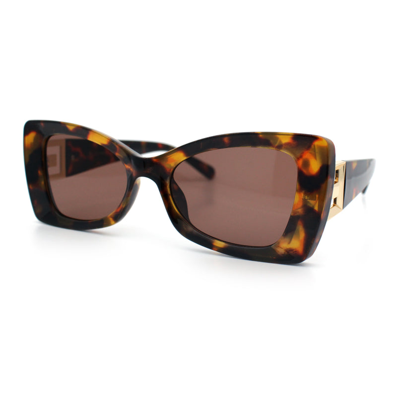Womens Bow Tie Shape Beveled Thick Plastic Mod Designer Fashion Sunglasses