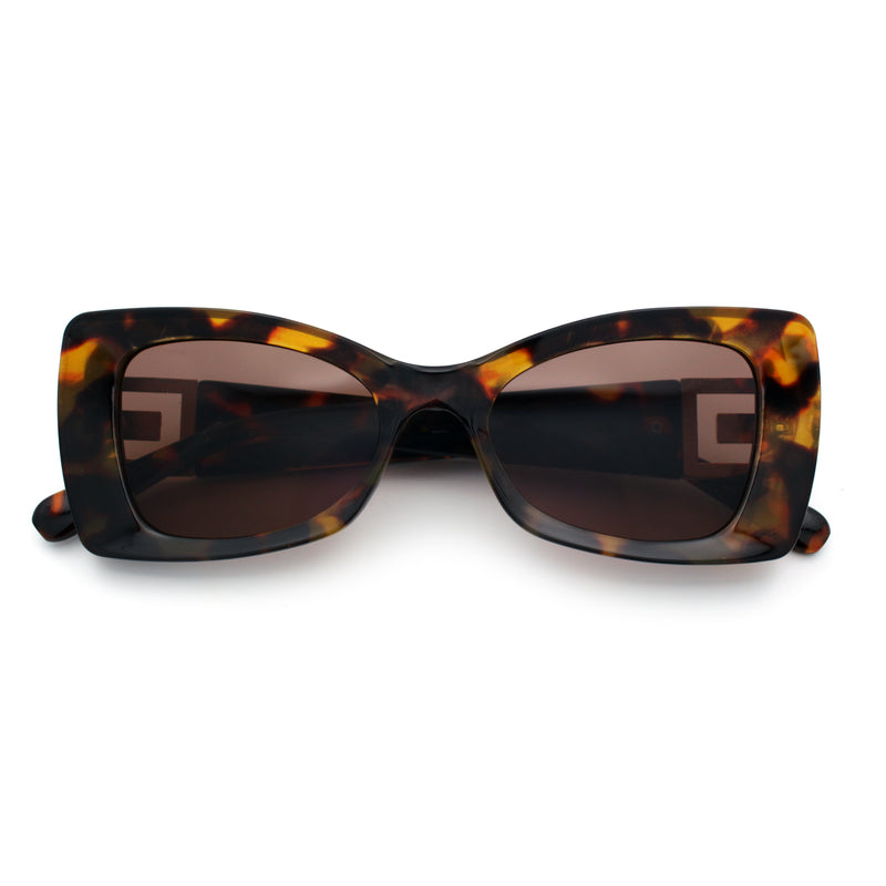 Womens Bow Tie Shape Beveled Thick Plastic Mod Designer Fashion Sunglasses