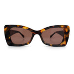 Womens Bow Tie Shape Beveled Thick Plastic Mod Designer Fashion Sunglasses