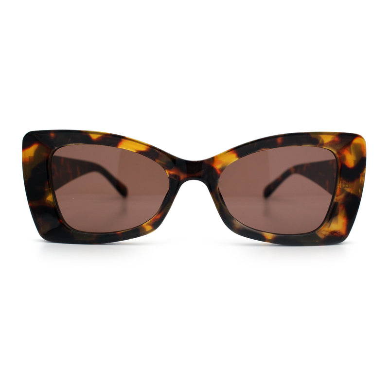 Womens Bow Tie Shape Beveled Thick Plastic Mod Designer Fashion Sunglasses