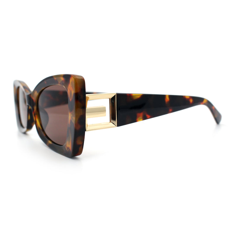 Womens Bow Tie Shape Beveled Thick Plastic Mod Designer Fashion Sunglasses