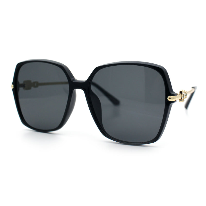 Womens Oversized Butterfly Rectangle Fashion Rhinestone Arm Sunglasses
