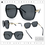 Womens Oversized Butterfly Rectangle Fashion Rhinestone Arm Sunglasses