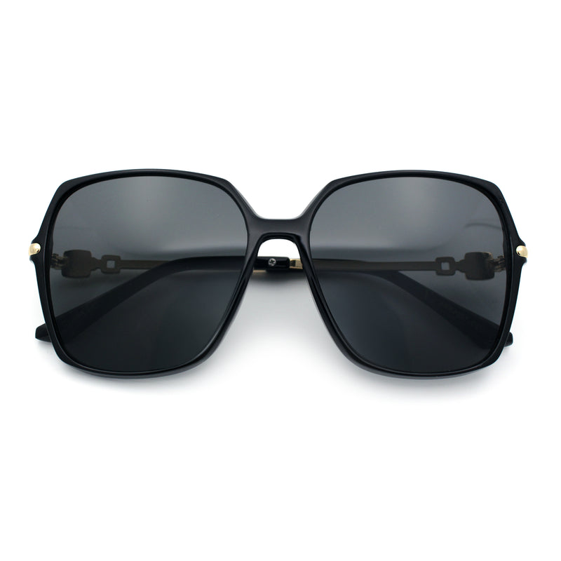 Womens Oversized Butterfly Rectangle Fashion Rhinestone Arm Sunglasses